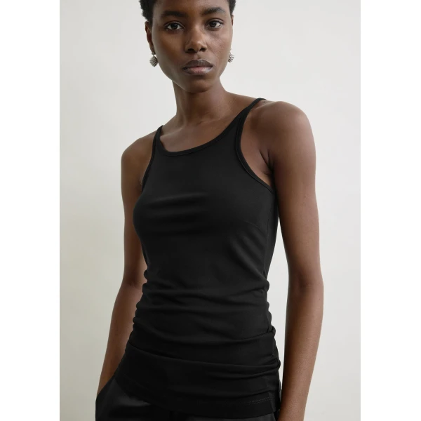 Toteme Fluid slip top in Black, view 5
