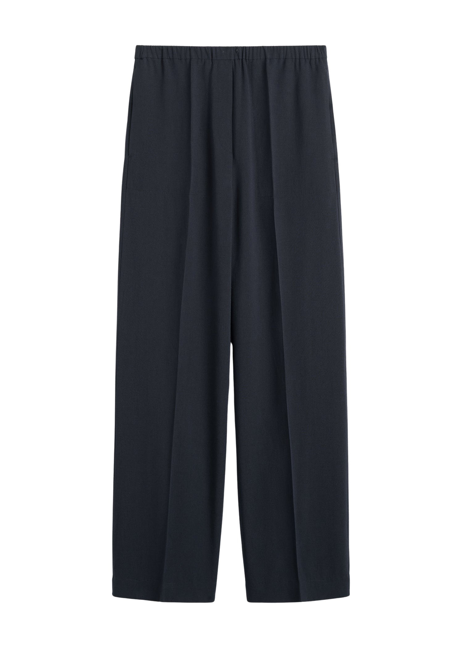 Totême Fluid winter trousers in Navy - Pants - Scandinavian Minimalist Luxury at Luxury Shoes 
