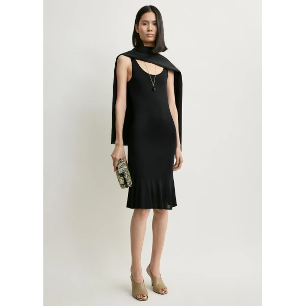 Toteme Fluted hem dress in Black, view 2