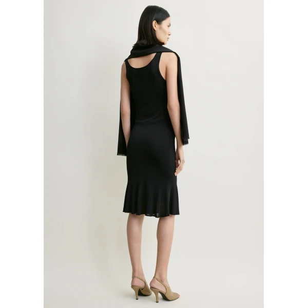 Toteme Fluted hem dress in Black, view 4