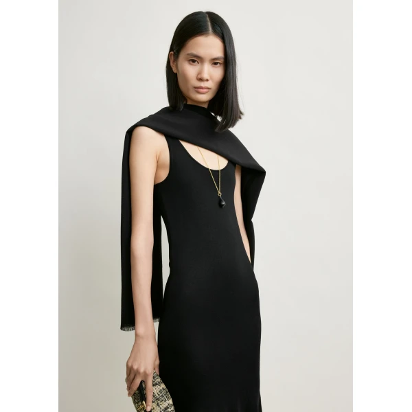 Toteme Fluted hem dress in Black, view 5