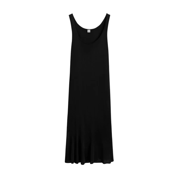Toteme Fluted hem dress in Black