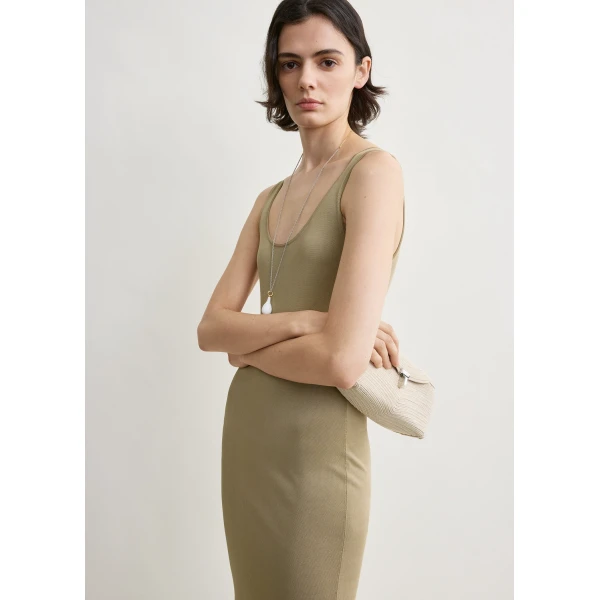 Toteme Fluted hem dress in Desert, view 5