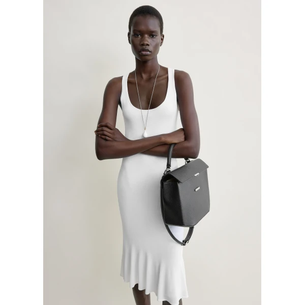 Toteme Fluted hem dress in Optic white, view 5