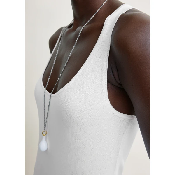 Toteme Fluted hem dress in Optic white, view 6