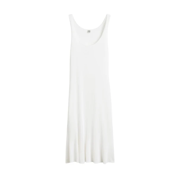 Toteme Fluted hem dress in Optic white
