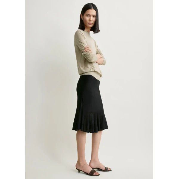 Toteme Fluted knit skirt in Black, view 3