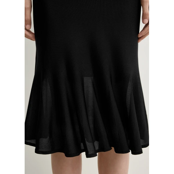 Toteme Fluted knit skirt in Black, view 5