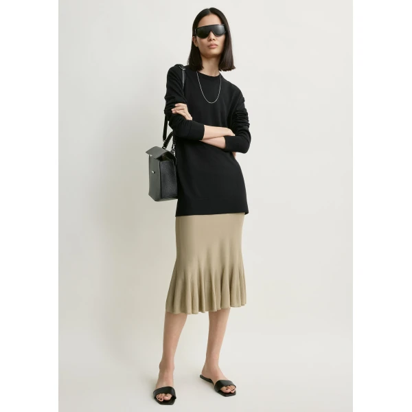 Toteme Fluted knit skirt in Desert, view 3