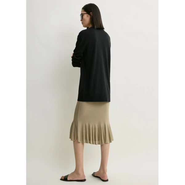 Toteme Fluted knit skirt in Desert, view 4