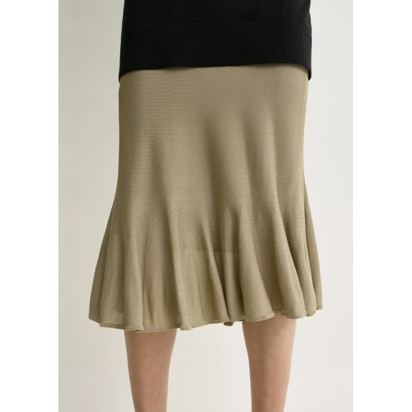 Toteme Fluted knit skirt in Desert, view 5