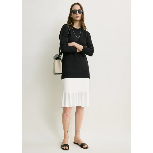 Toteme Fluted knit skirt in Optic white, view 2