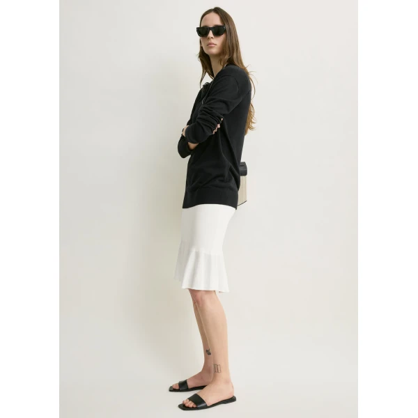 Toteme Fluted knit skirt in Optic white, view 3
