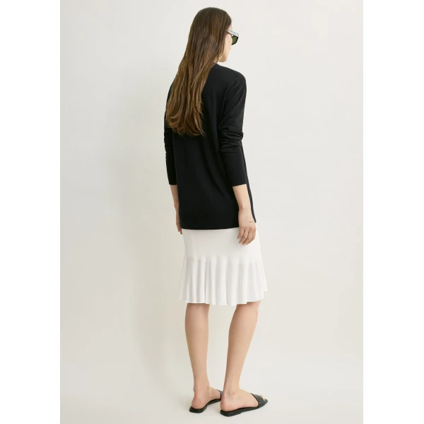 Toteme Fluted knit skirt in Optic white, view 4