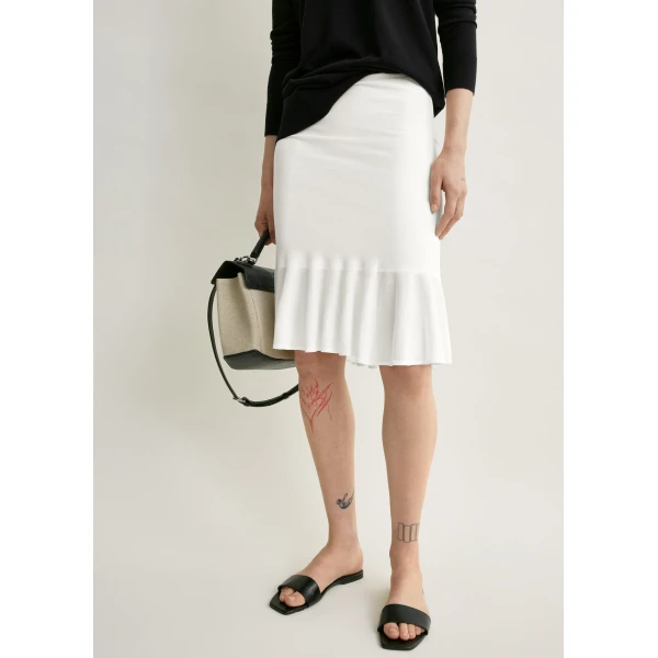 Toteme Fluted knit skirt in Optic white, view 5