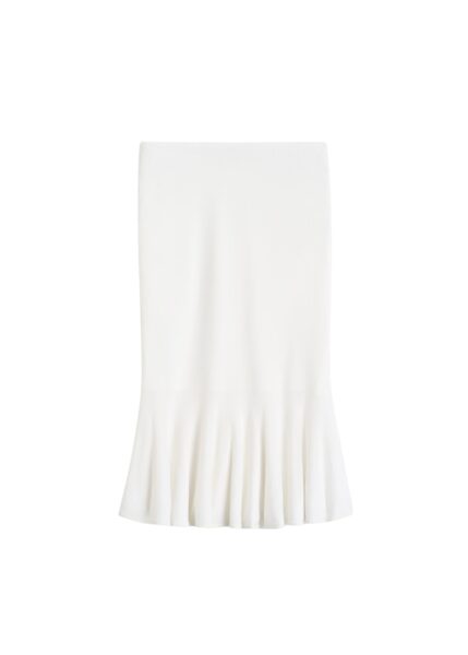 Totême Fluted knit skirt in Optic white - Skirts - Scandinavian Minimalist Luxury at Luxury Shoes 
