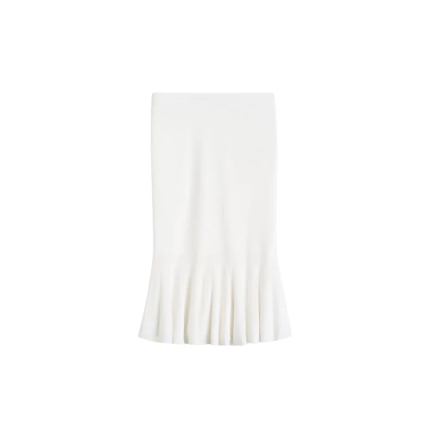 Toteme Fluted knit skirt in Optic white