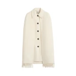 Toteme Fringe cape coat in Winter white