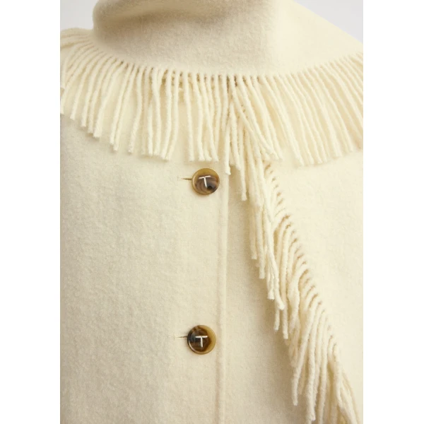 Toteme Fringed scarf jacket in Winter white, view 6