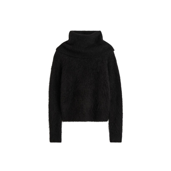 Totême Funnel alpaca-blend knit in Black - Knitwear - Scandinavian Minimalist Luxury at Luxury Shoes 