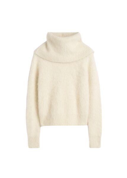 Totême Funnel alpaca-blend knit in Milk - Knitwear - Scandinavian Minimalist Luxury at Luxury Shoes 