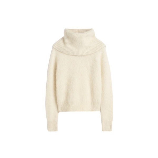 Totême Funnel alpaca-blend knit in Milk - Knitwear - Scandinavian Minimalist Luxury at Luxury Shoes 
