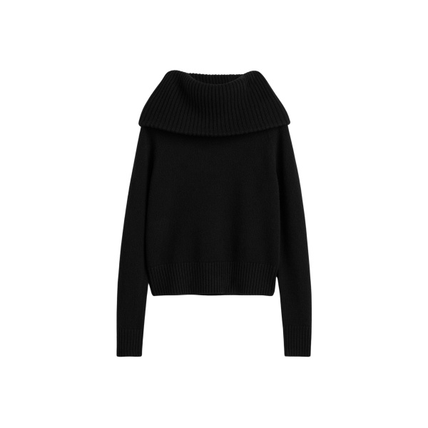 Totême Funnel wool knit in Black - Knitwear - Scandinavian Minimalist Luxury at Luxury Shoes 