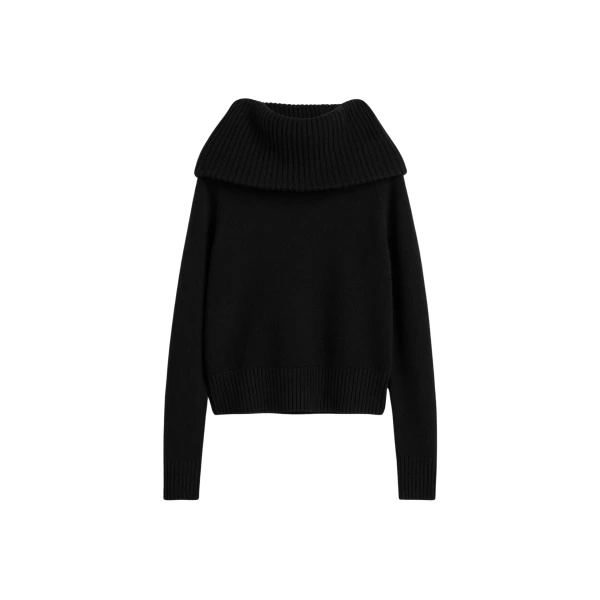 Toteme Funnel wool knit in Black