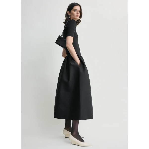 Toteme Gathered evening skirt in Black, view 3