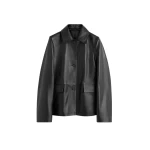 Toteme Grained leather jacket in Black