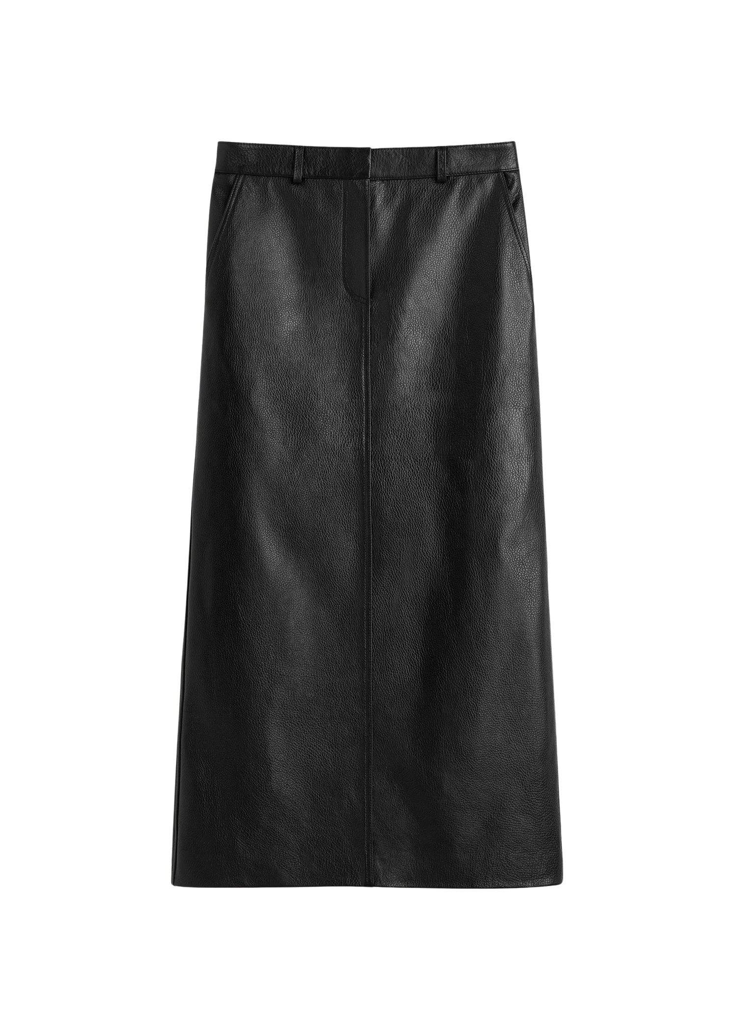 Toteme-Grained-leather-straight-skirt-in-Black36436_nobg Toteme Grained-leather straight skirt in Black