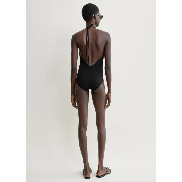 Toteme Halter tie swimsuit in Black, view 4