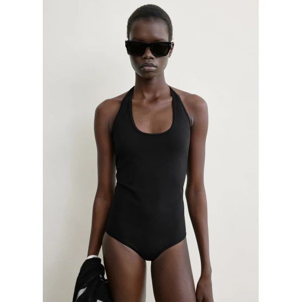 Toteme Halter tie swimsuit in Black, view 5