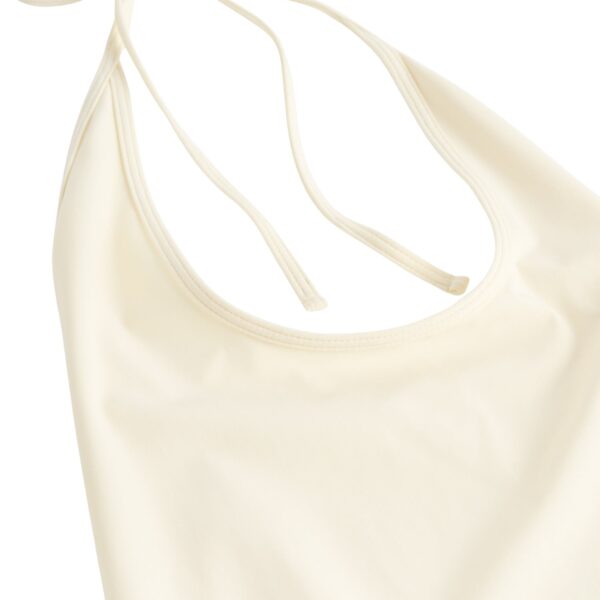 Totême Halter tie swimsuit in Ecru - Beachwear - Scandinavian Minimalist Luxury at Luxury Shoes 