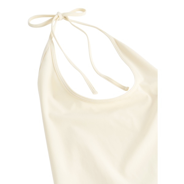 Totême Halter tie swimsuit in Ecru - Beachwear - Scandinavian Minimalist Luxury at Luxury Shoes 