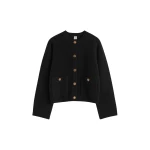 Toteme Hammered button cardigan in Black
