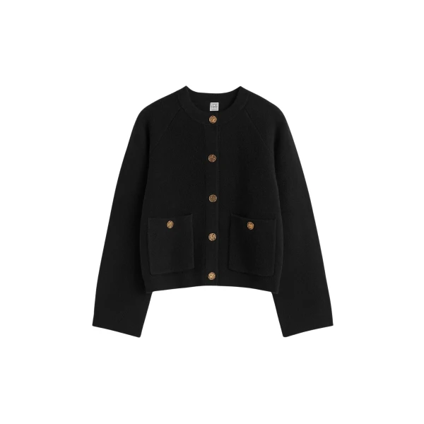 Toteme Hammered button cardigan in Black