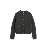Toteme Hammered button cardigan in Charcoal