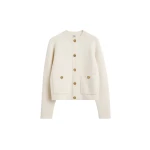 Toteme Hammered button cardigan in Milk