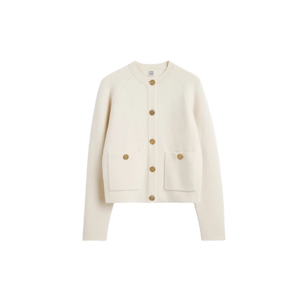 Toteme Hammered button cardigan in Milk