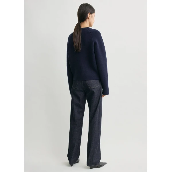 Toteme Hammered button cardigan in Navy, view 4