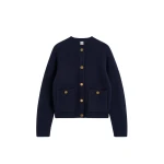 Toteme Hammered button cardigan in Navy
