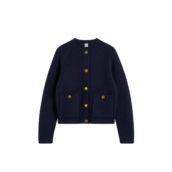 Toteme Hammered button cardigan in Navy