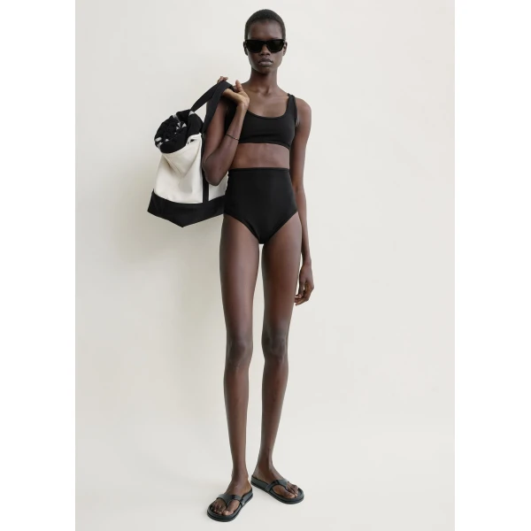 Toteme High bikini bottoms in Black, view 3
