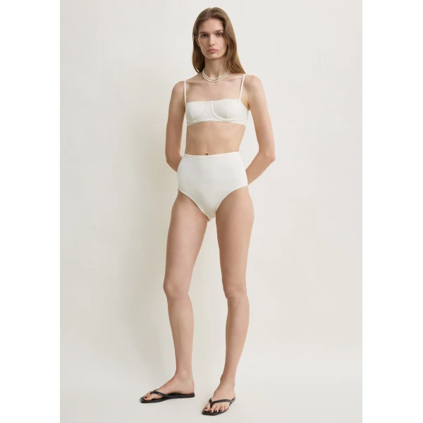 Toteme High bikini bottoms in Ecru, view 2