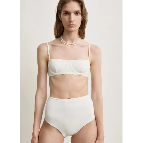 Toteme High bikini bottoms in Ecru, view 5