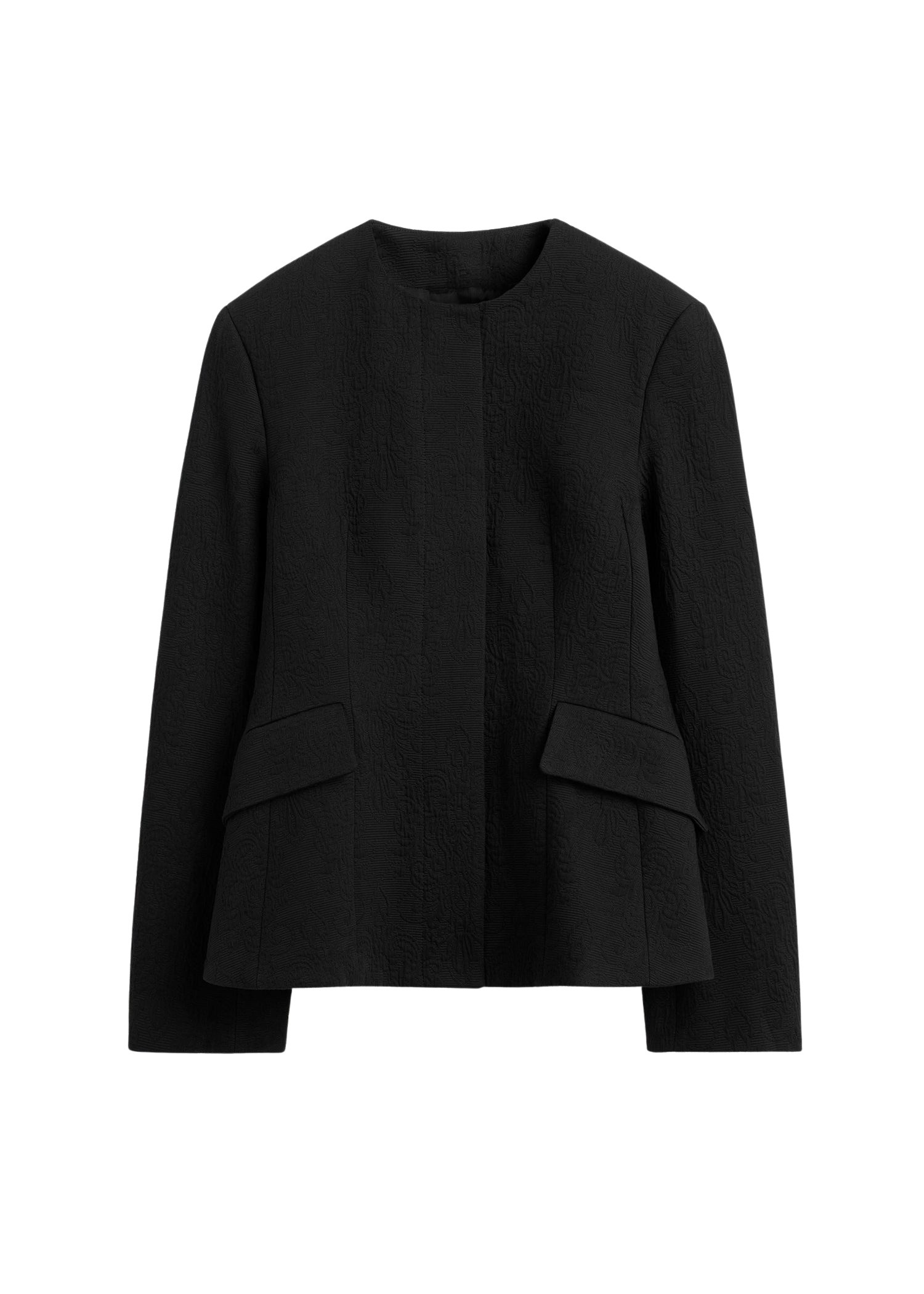 Totême Jacquard cotton jacket in Black - Jackets - Scandinavian Minimalist Luxury at Luxury Shoes 