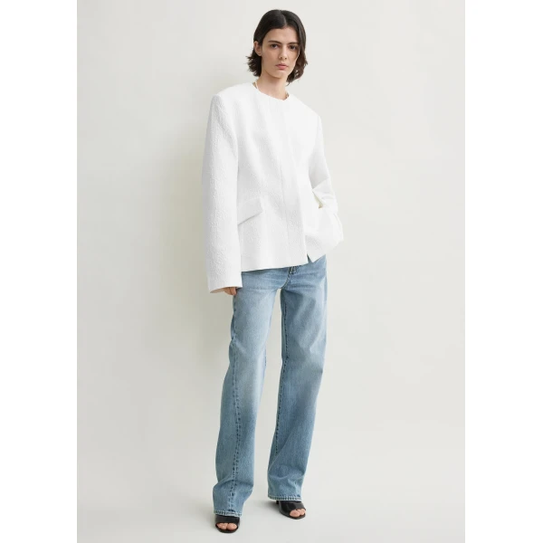 Toteme Jacquard cotton jacket in Optic white, view 5