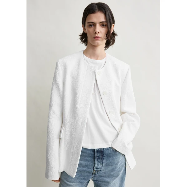 Toteme Jacquard cotton jacket in Optic white, view 6