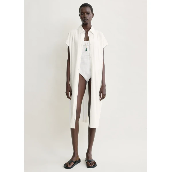 Toteme Jersey shirtdress in Off-white Dress, view 2